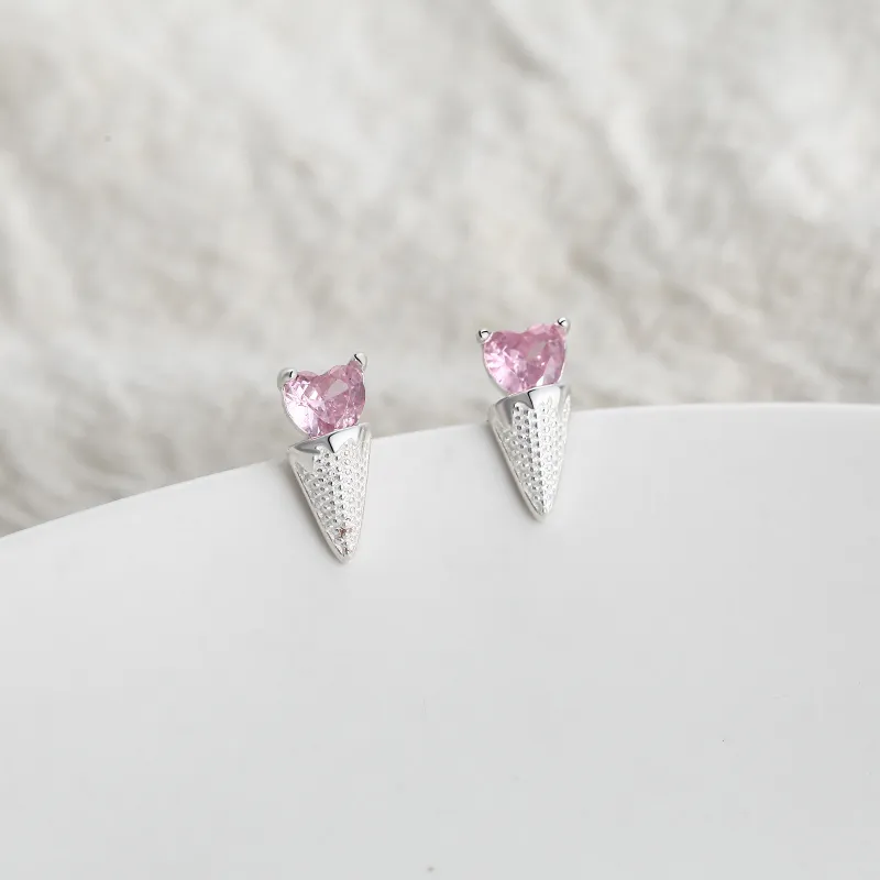 Happy Tide S999 Fine Silver Stud Earrings Women's-3