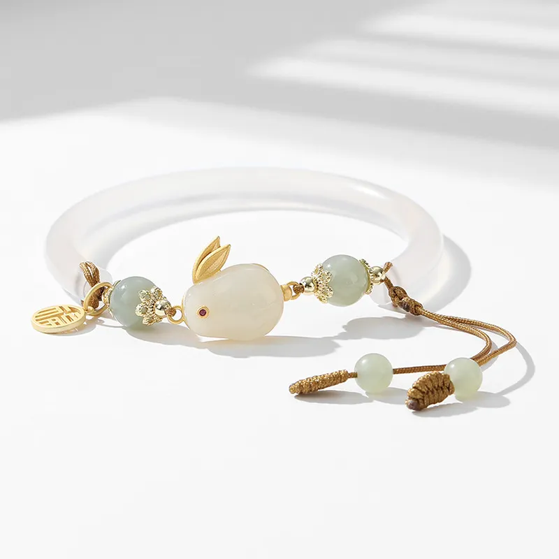 Happy Tide Chalcedony Jade Bangles Women's-4