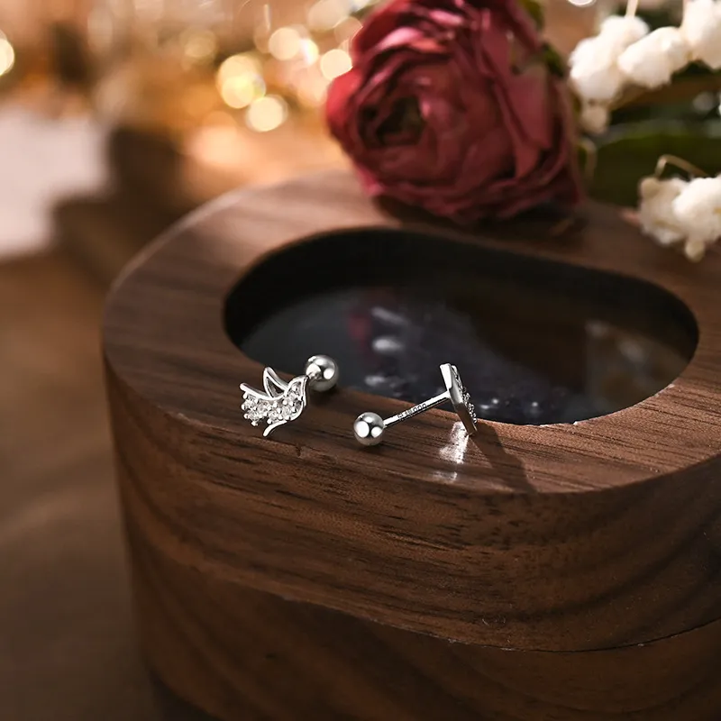 Happy Tide S999 Fine Silver Stud Earrings Women's-2