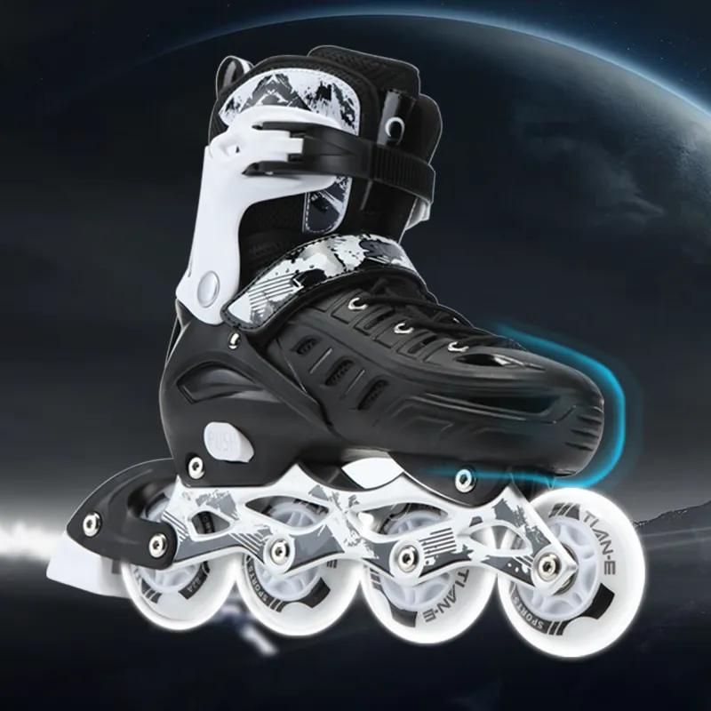 SOFT Inline Skates Silicone Unisex 1 Pair Black White-4