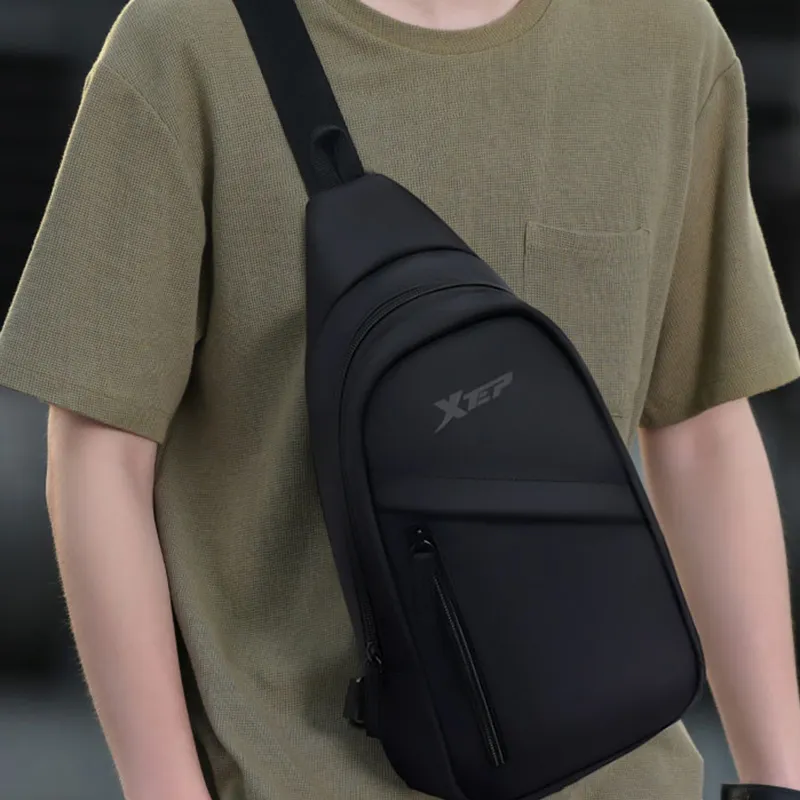 XTEP Fabric Sling Bag Regular Men's Black-2