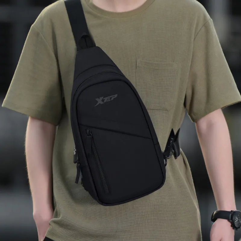 XTEP Fabric Sling Bag Regular Men's Black-1
