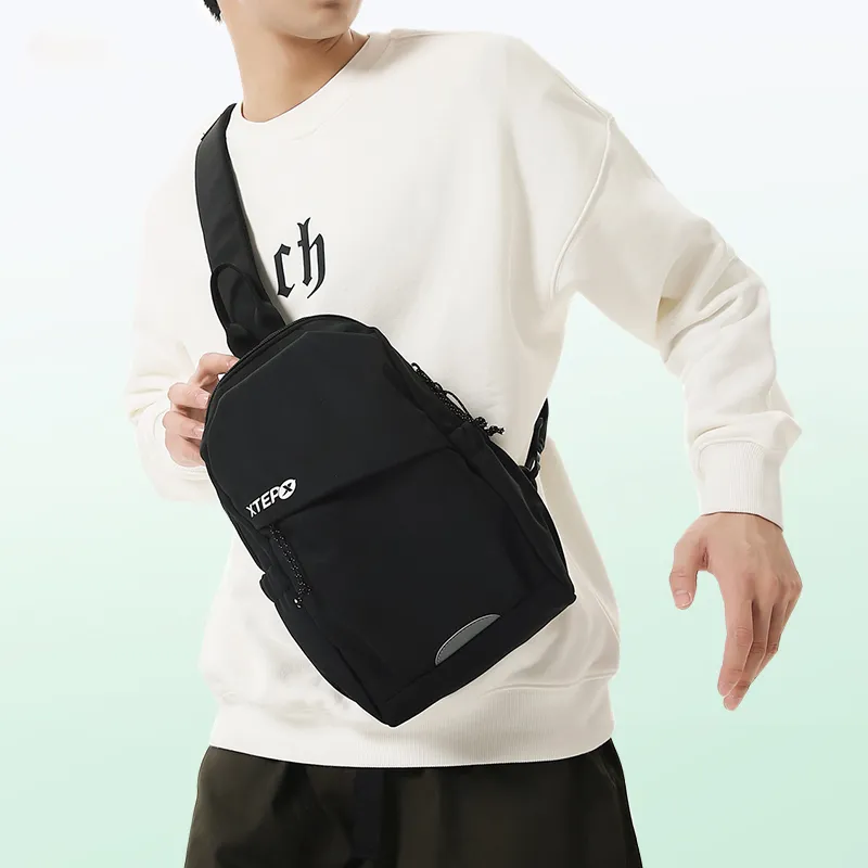 XTEP Chemical Fiber Bag Unisex Black-3