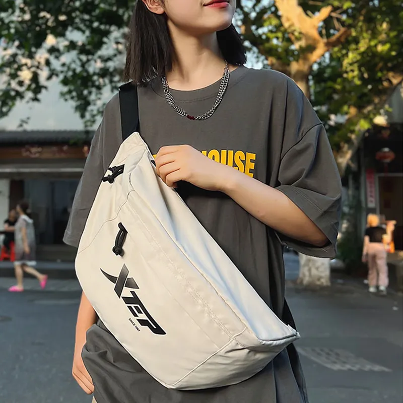 XTEP Nylon Sling Bag Regular Unisex White-1