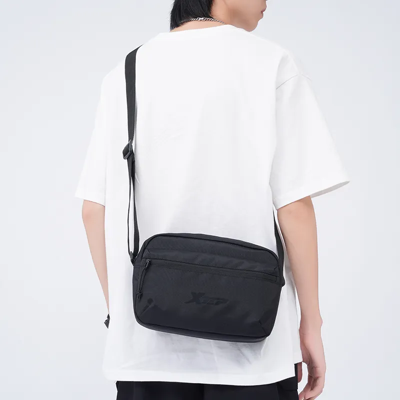 XTEP Fabric Crossbody Bag, Shoulder Bag Regular Men's Black-2
