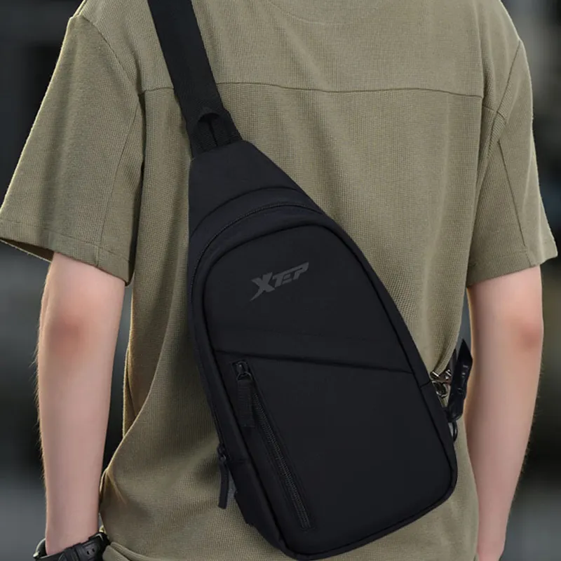XTEP Fabric Sling Bag Regular Men's Black-3