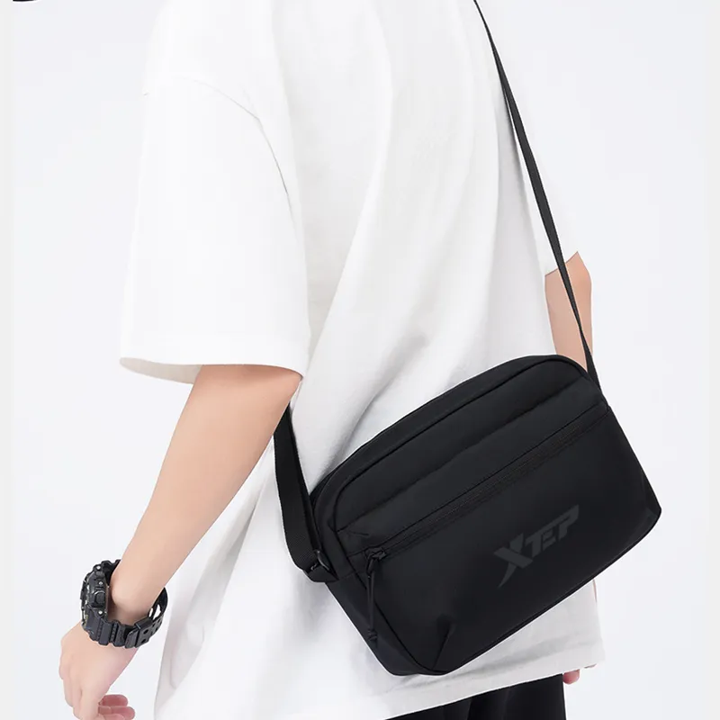 XTEP Polyester Crossbody Bag Regular Men's Black-3