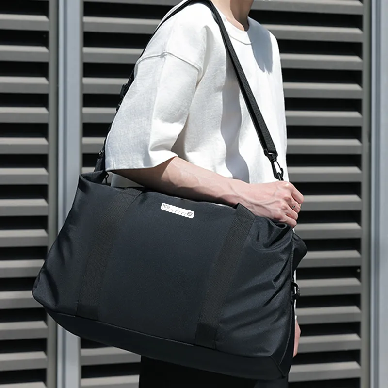 XTEP Oxford Travel Bag Unisex Black/Khaki-3