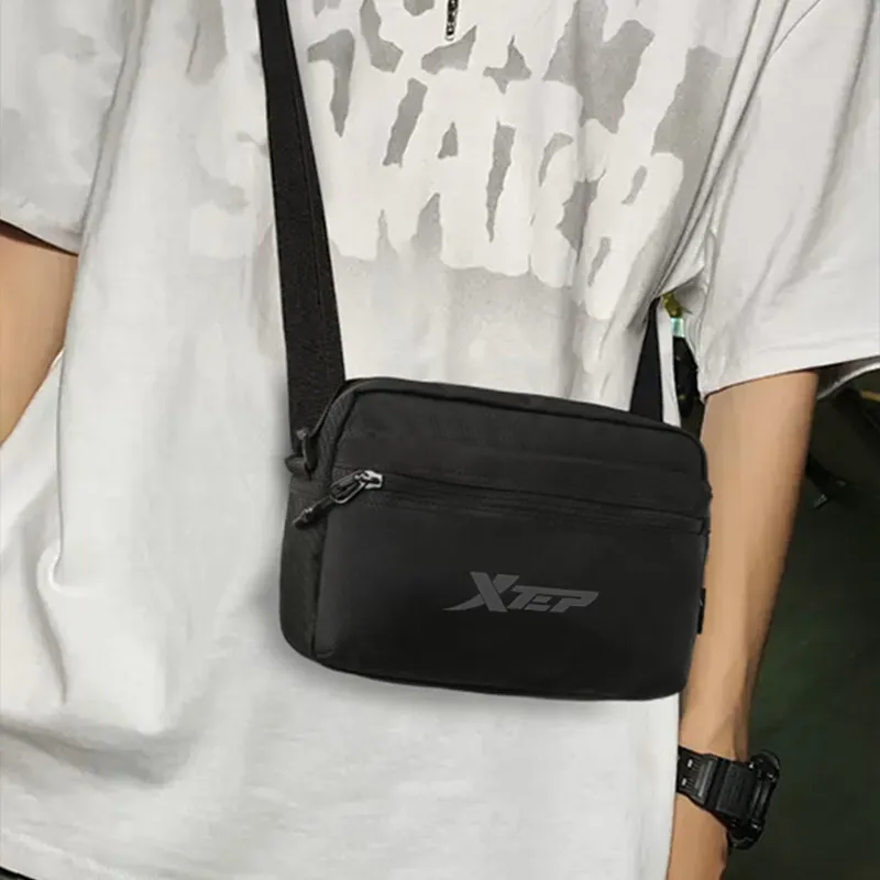 XTEP Polyester Crossbody Bag Regular Men's Black-2