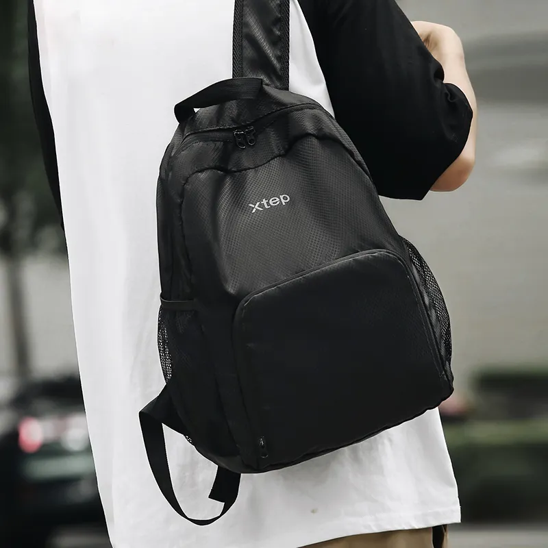 XTEP Waterproof Fabric Backpack Regular Unisex Black-4