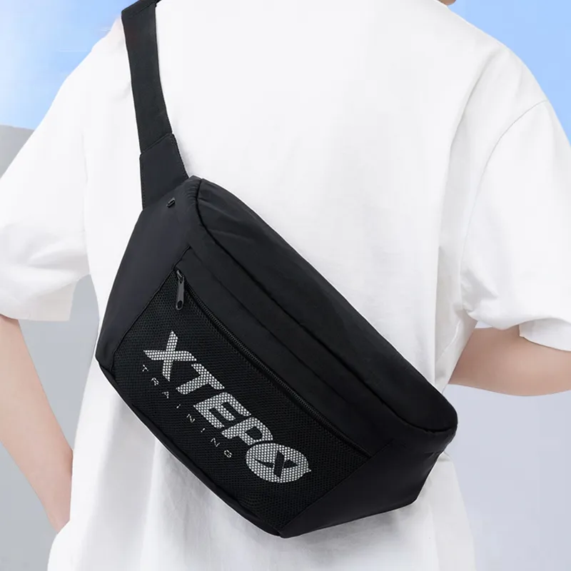 XTEP Nylon Crossbody Bag Unisex Black-3