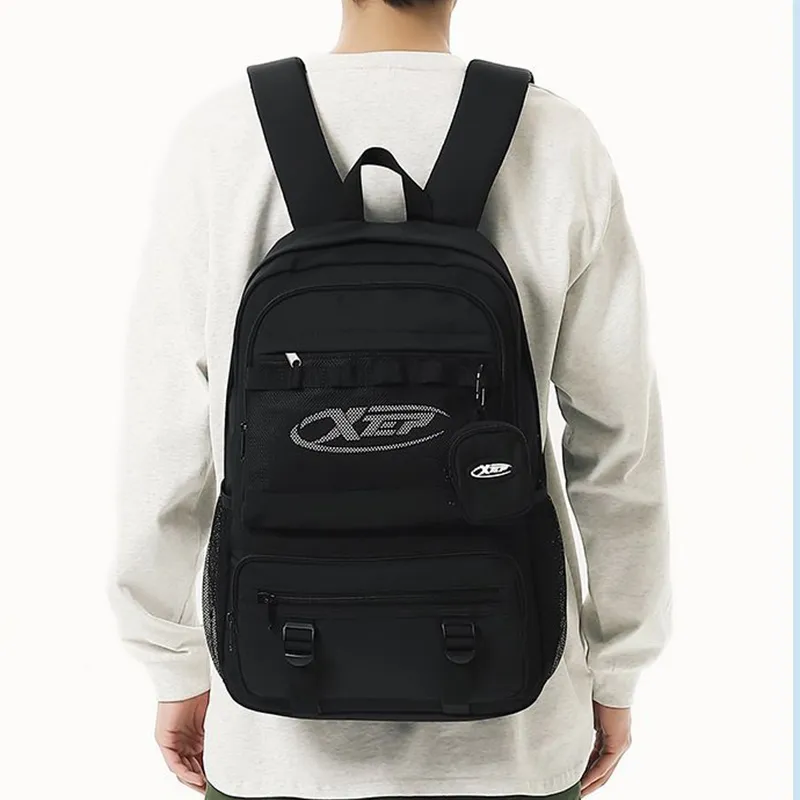 XTEP Fabric Backpack Regular Unisex Black/White-1