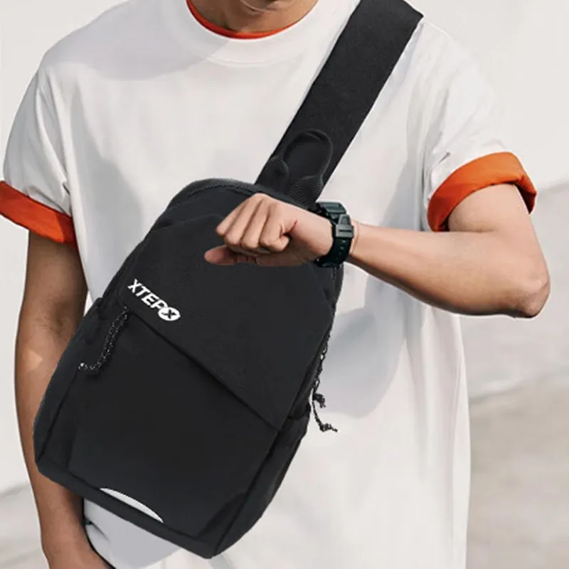 XTEP Oxford Sling Bag Regular Unisex Black/White-2