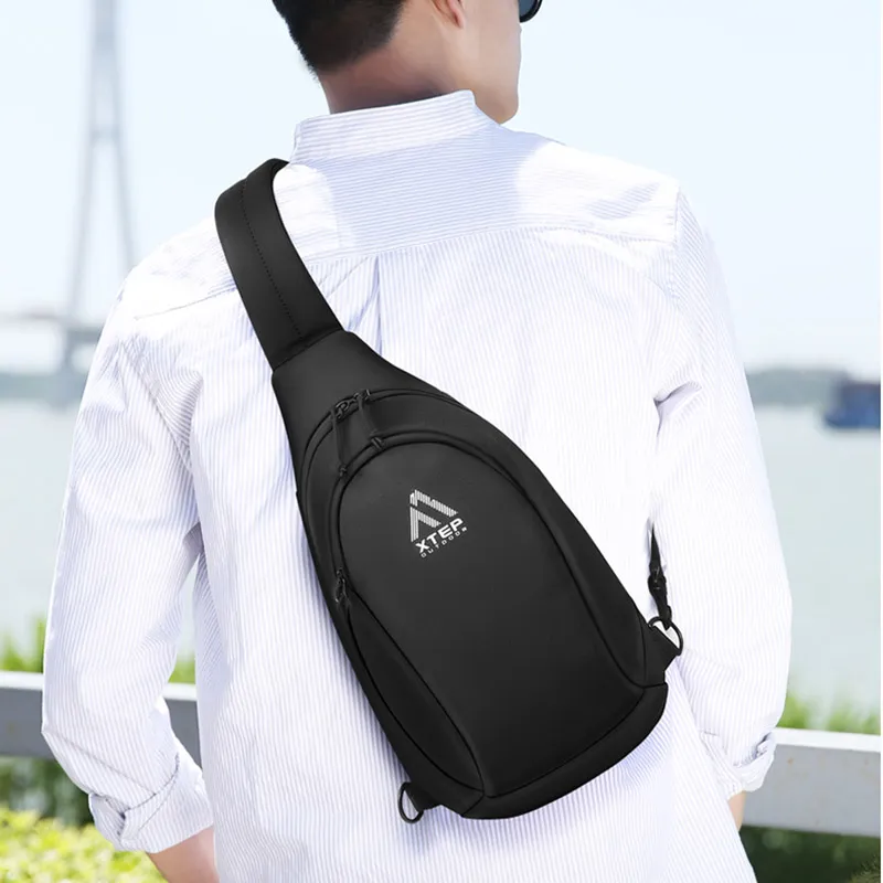 XTEP Fabric Sling Bag Unisex Black-3