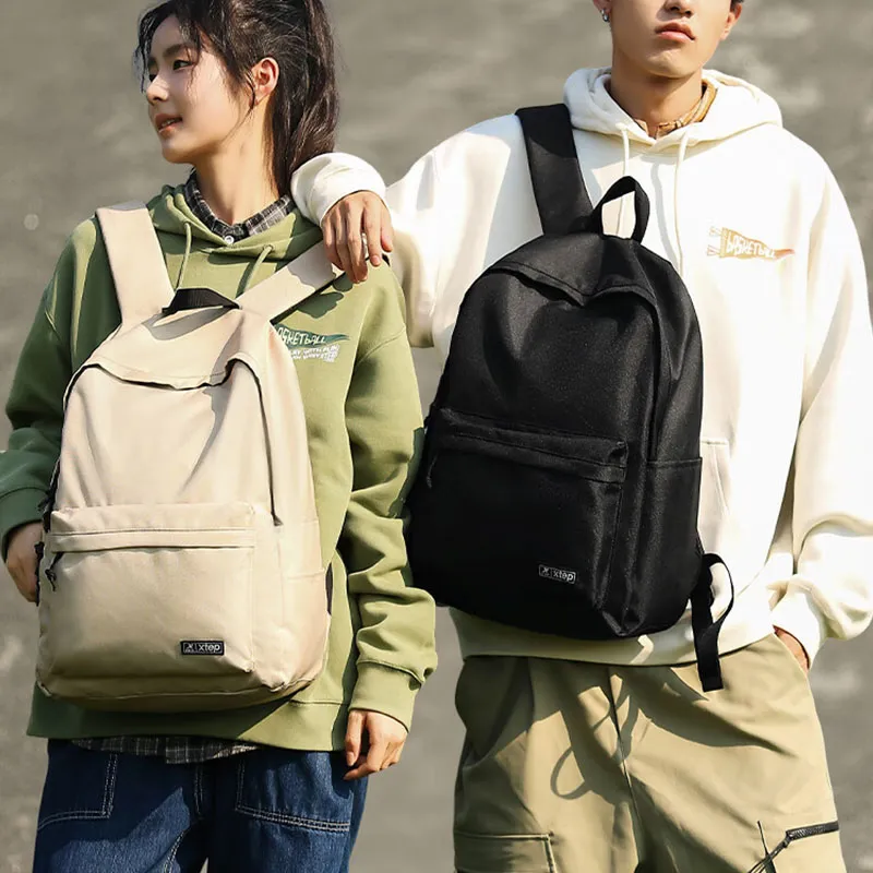 XTEP Polyester Backpack Regular Unisex Beige Black-3