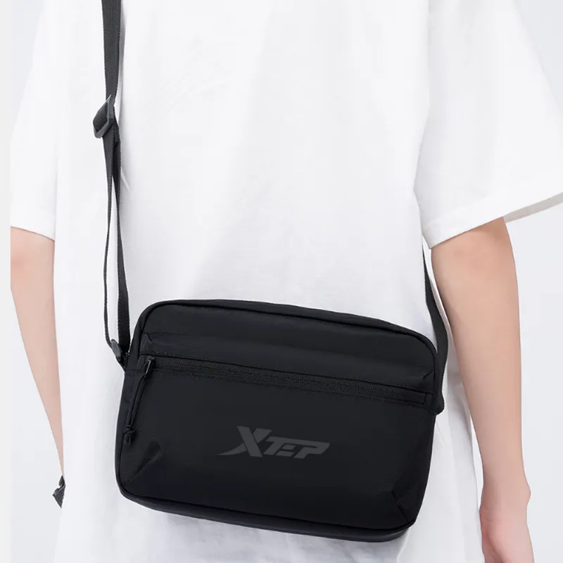 XTEP Polyester Crossbody Bag Regular Men's Black-4