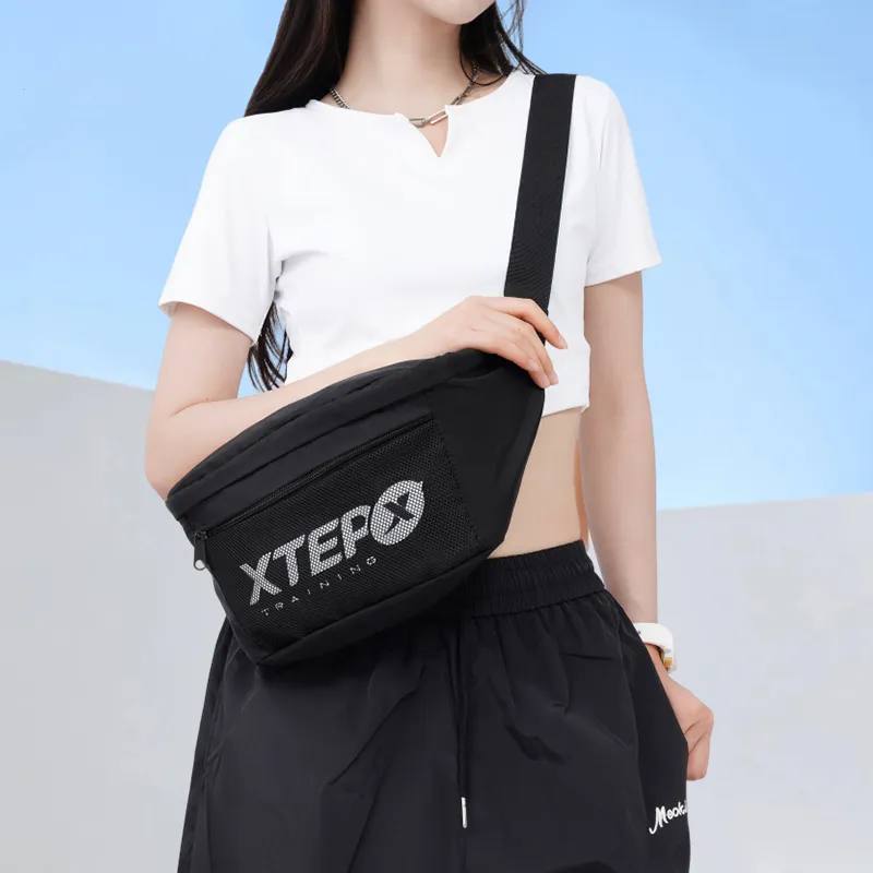 XTEP Nylon Crossbody Bag Unisex Black-2