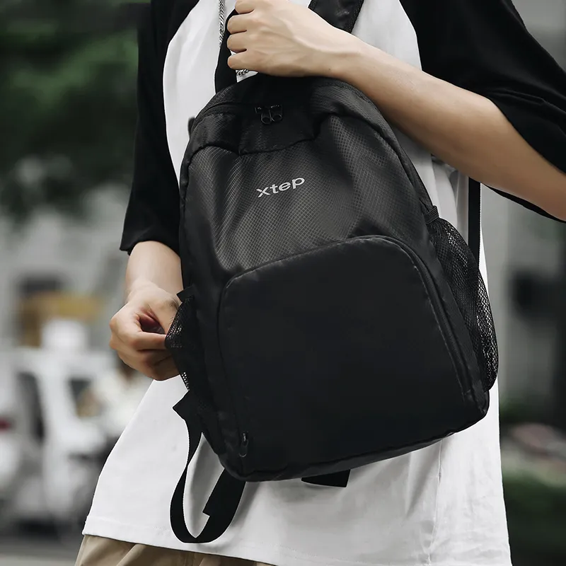 XTEP Waterproof Fabric Backpack Regular Unisex Black-3