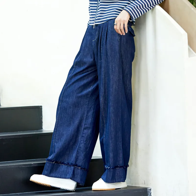 C.3000 Casual Pants Women's Navy Blue-3