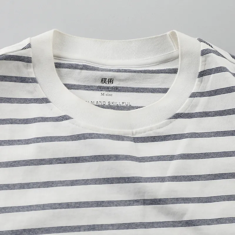 PUSH HZC T Shirt Men's Blue Stripes Pattern-3