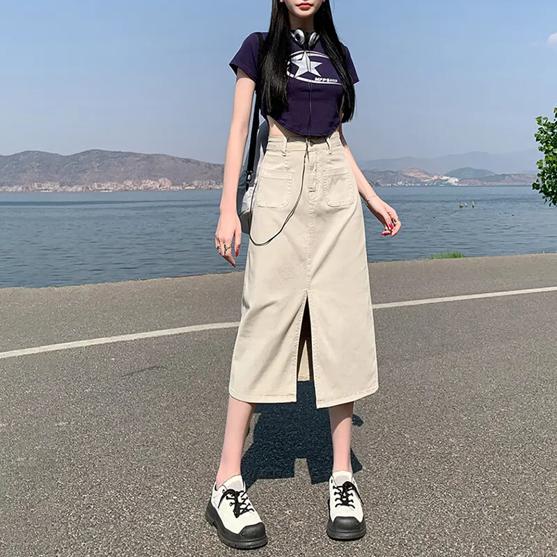 Jean West Denim Long Skirts Women's-9
