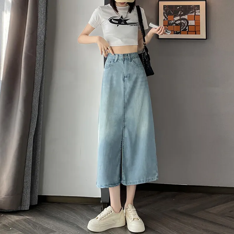 Jean West Denim Long Skirts Women's-2