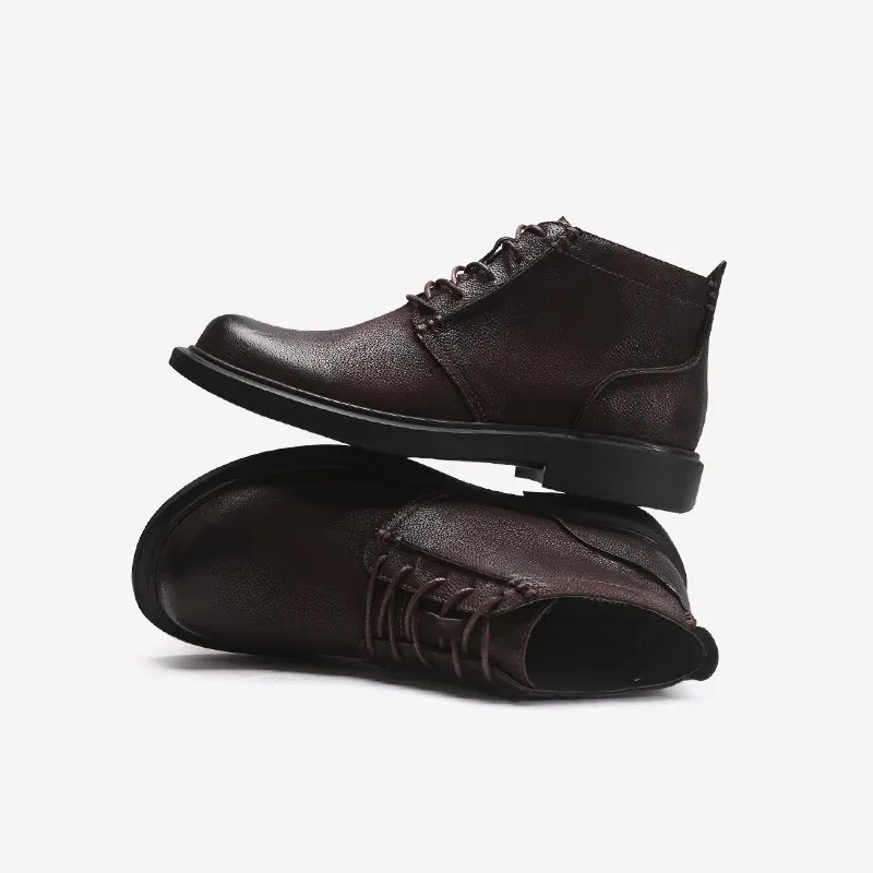 Voguhomme Ankle Boots Men Brown-3