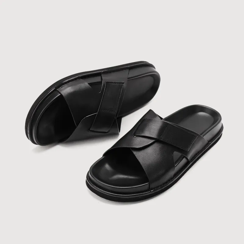 Voguhomme EVA Slip Resistant Slide Slippers Men's Black-1