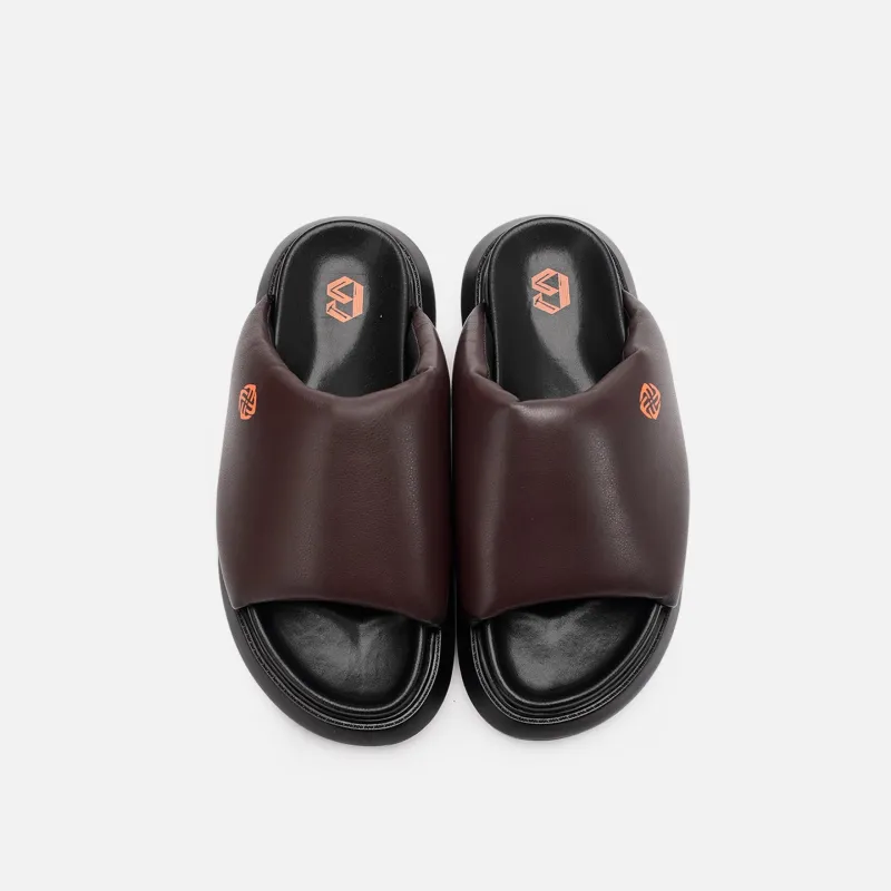 Voguhomme Slide Slippers Men Burgundy-1