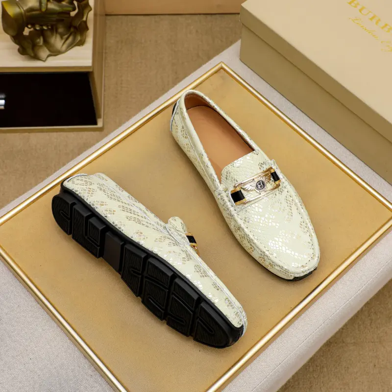 Voguhomme Casual Shoes Men's Silver Yellow-3