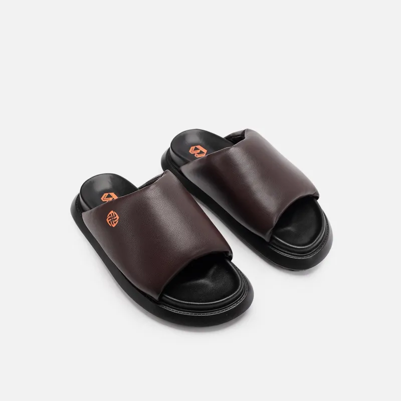 Voguhomme Slide Slippers Men Burgundy-3