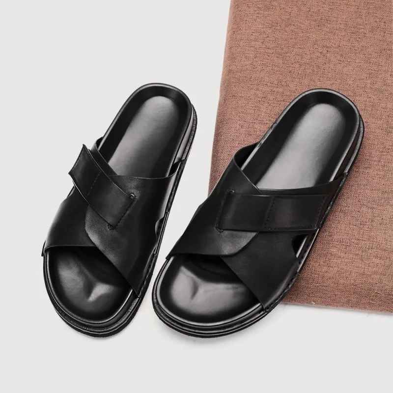 Voguhomme EVA Slip Resistant Slide Slippers Men's Black-2