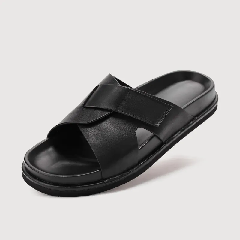 Voguhomme EVA Slip Resistant Slide Slippers Men's Black-4