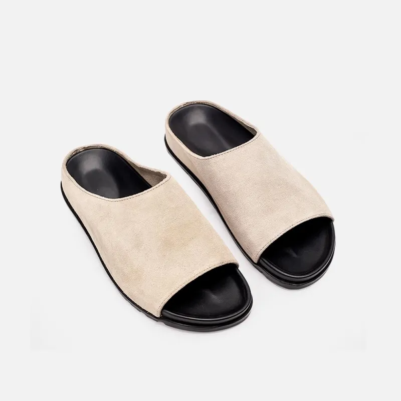 Voguhomme Slip Resistant Slide Slippers Men's Apricot-2