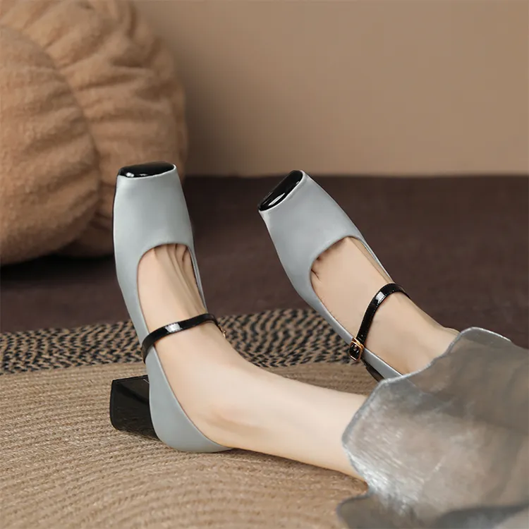 Beijiani Chunky Heel High Heels 5.5cm Women's-8