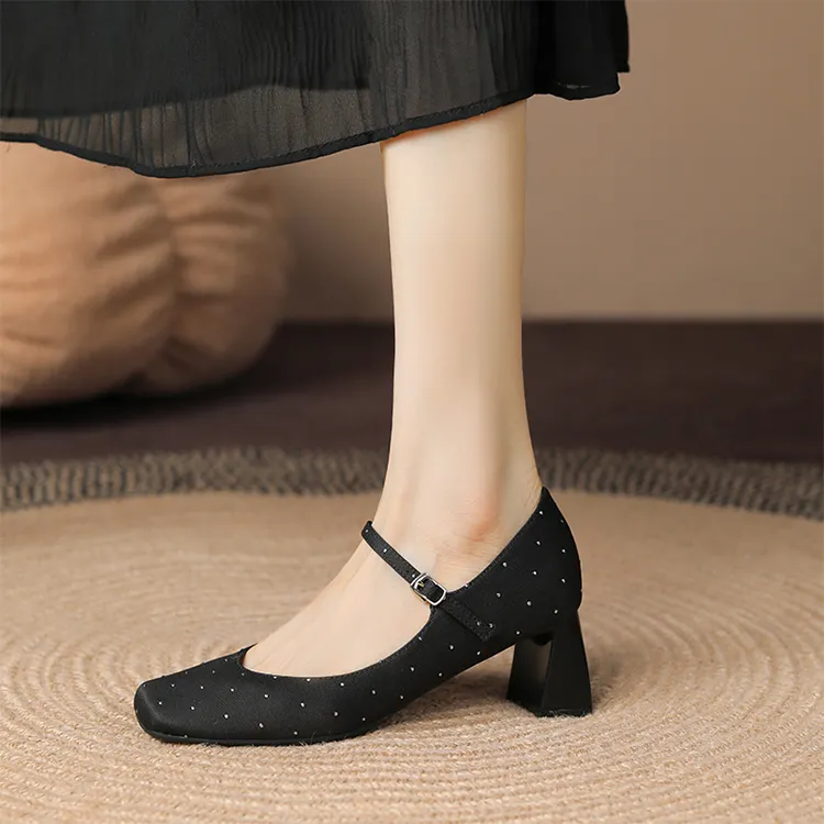 Beijiani Chunky Heel High Heels 6cm Women's-13