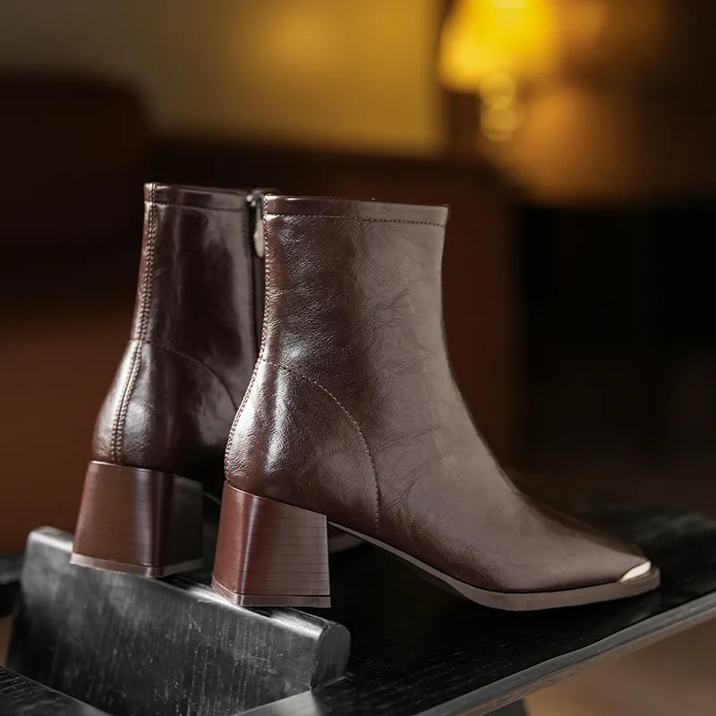 Beijiani Ankle Boots Women's Brown/Black-3