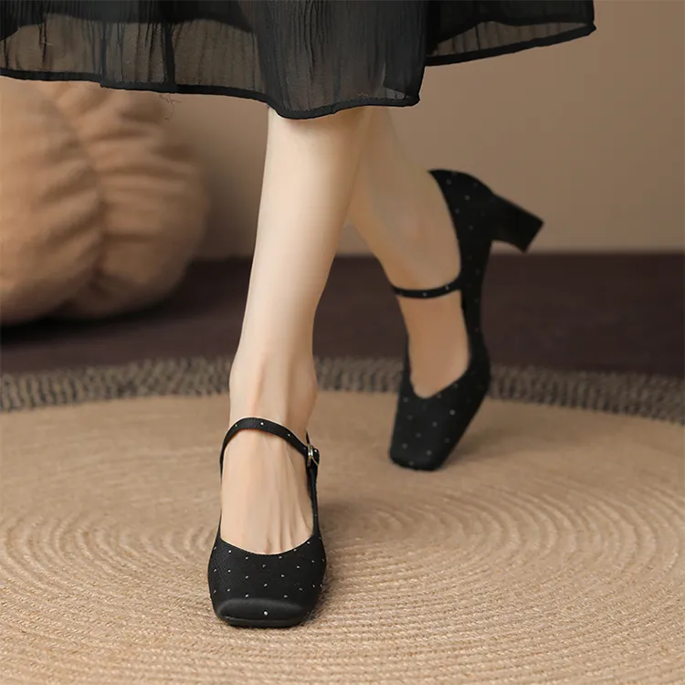 Beijiani Chunky Heel High Heels 6cm Women's-14
