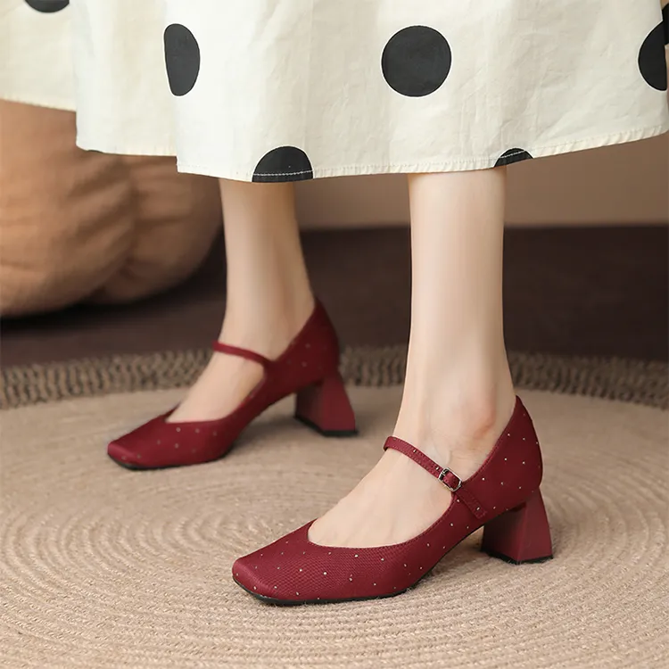 Beijiani Chunky Heel High Heels 6cm Women's-6