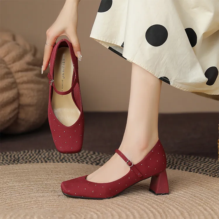Beijiani Chunky Heel High Heels 6cm Women's-5