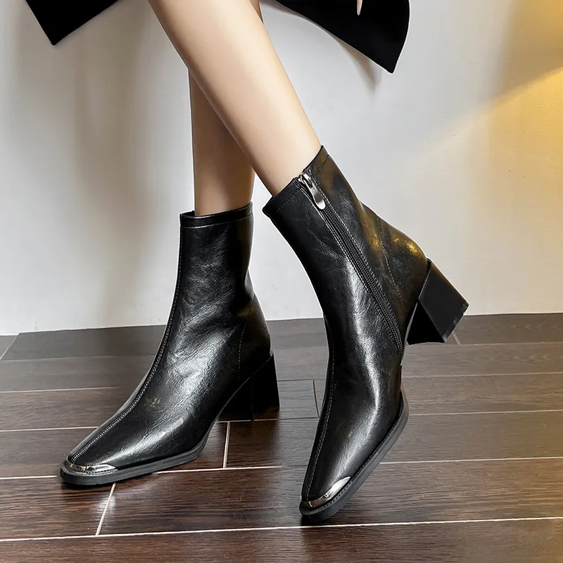 Beijiani Ankle Boots Women's Brown/Black-13