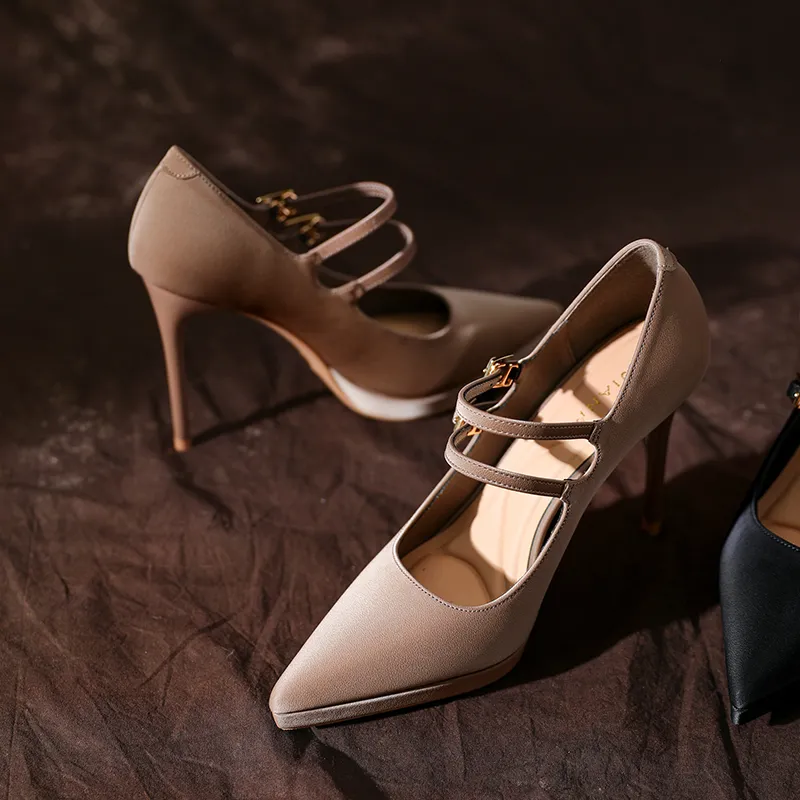 Beijiani Slim Heel High Heels 10.5cm Women's-1