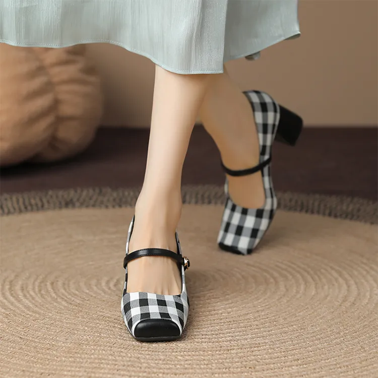 Beijiani Chunky Heel High Heels 5.5cm Women's-15