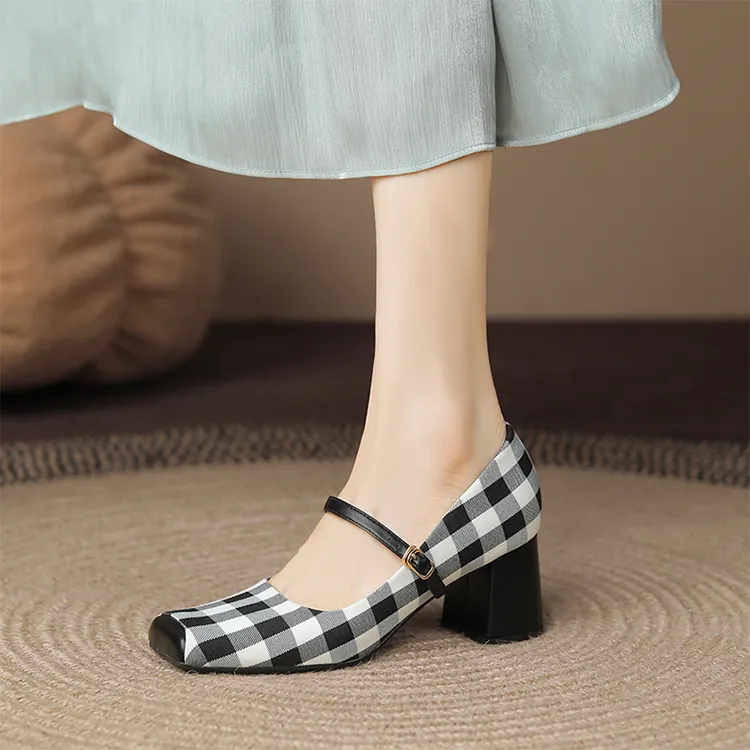 Beijiani Chunky Heel High Heels 5.5cm Women's-14