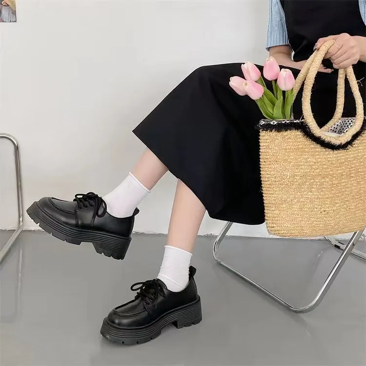 SHUXI Loafers Women's Black-2