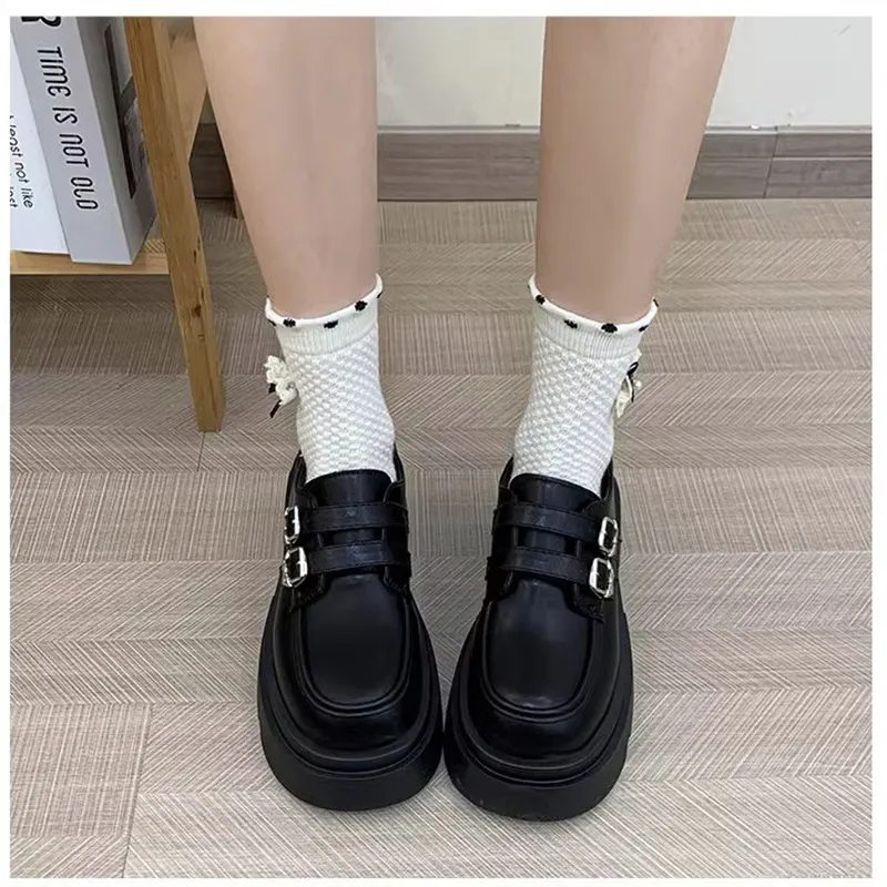 SHUXI Casual Single Shoes Women's Black-1