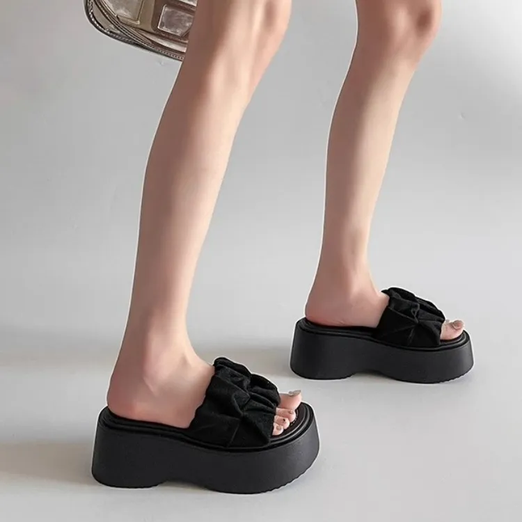 SHUXI Slide Slippers Women's Black/Yellow/Beige/Pink-6