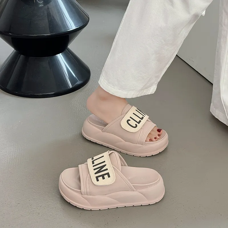SHUXI Stitching Slip Resistant Slide Slippers Women's Black-17