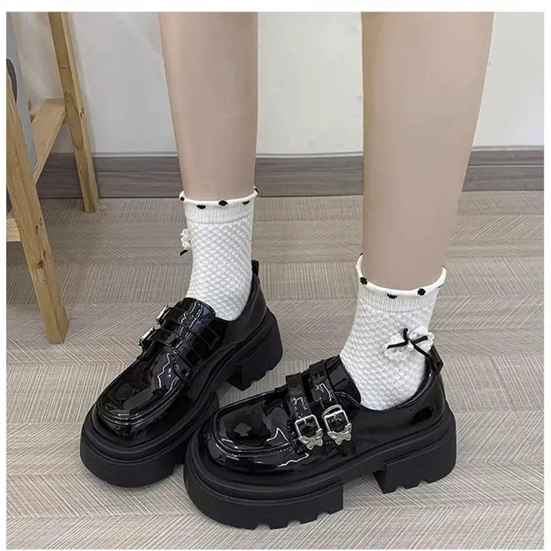 SHUXI Casual Single Shoes Women's Black-8