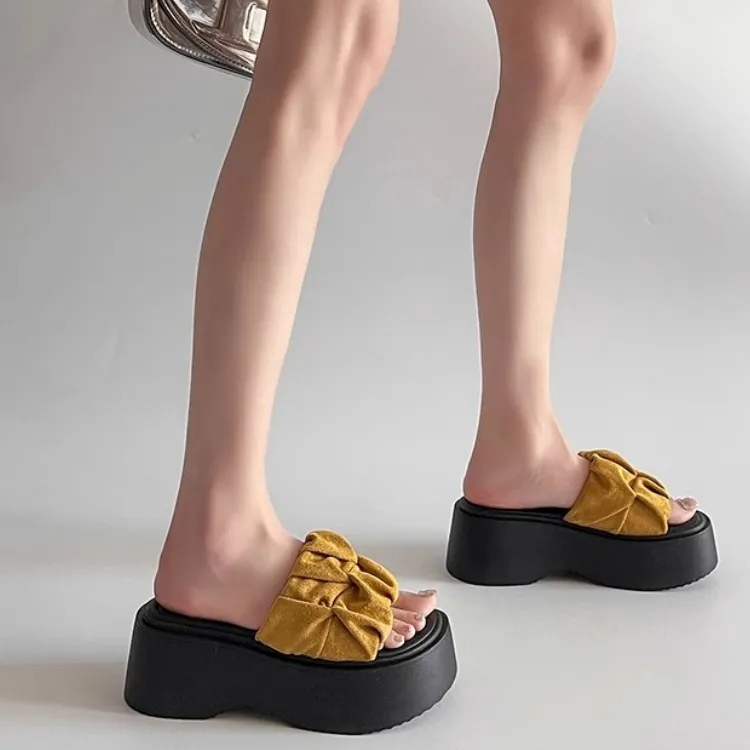 SHUXI Slide Slippers Women's Black/Yellow/Beige/Pink-18